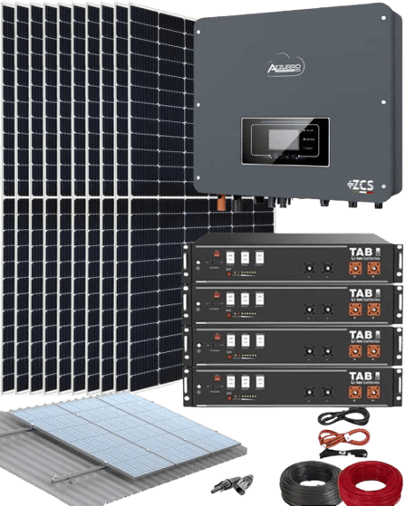Kit Instalación Placas Solares 6000W Azzurro con Baterías de Litio TAB 9,6kWh